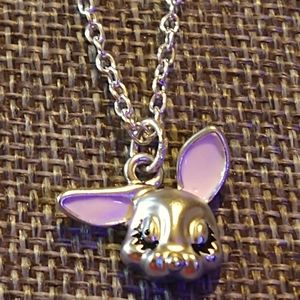 📌SOLD OUT📌 BUNNY PINK EARS, LARGE BLACK LASHES STERLING O-RING, ON 16"